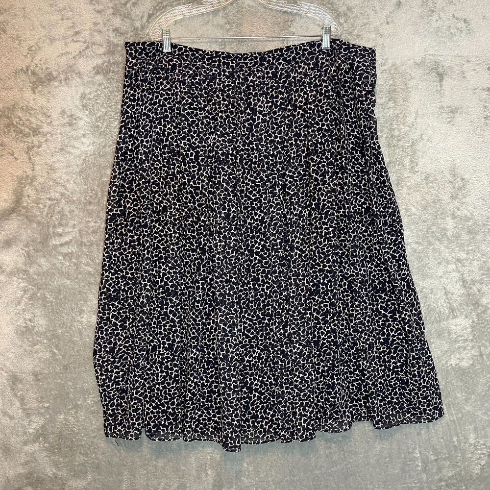 Who What Wear Women Printed Chiffon Pleated Skirt 22W Plus Office Chic Corpcore
